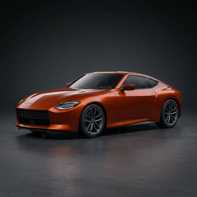 The same coupe repainted orange