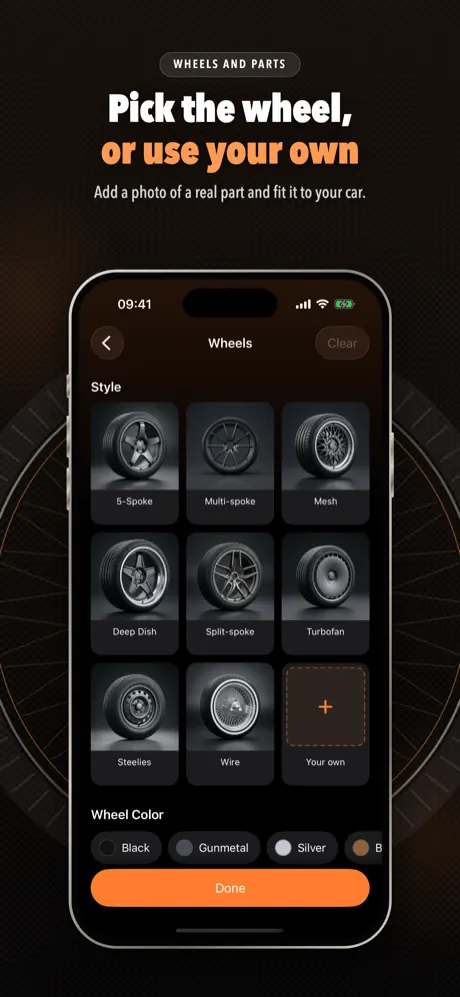 Choosing a wheel style, color and size